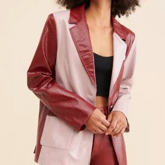 Anthropologie Jackets & Blazers - NEW $248 Anthropologie JAYLEY Collection‎ Croc jacket blazer OS